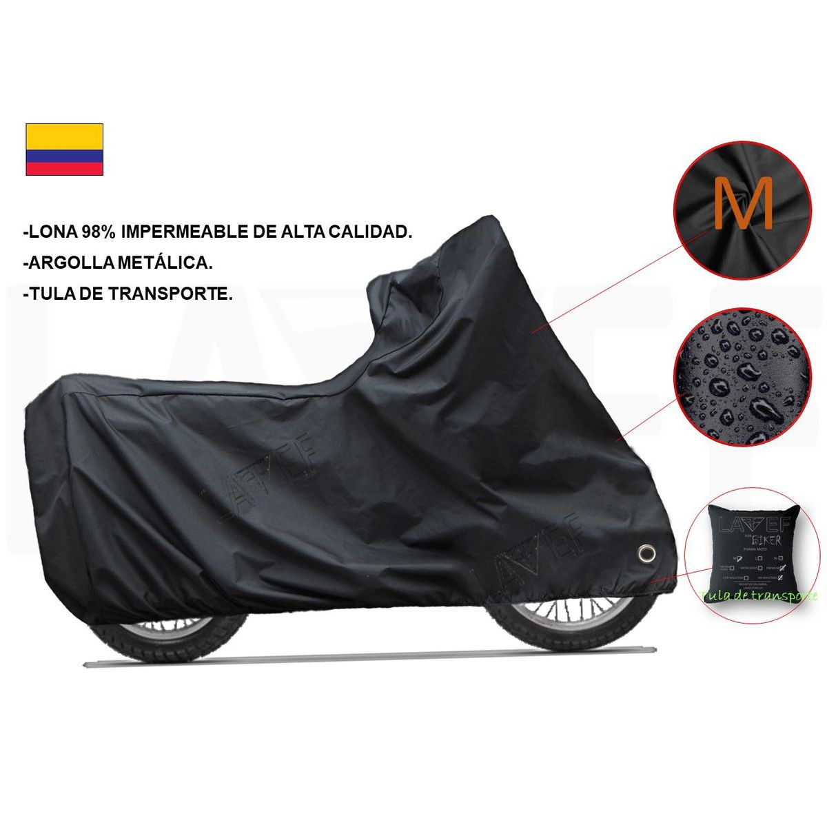 LAVEF - Pijama Moto Calidad Premium 98% Impermeable Talla M