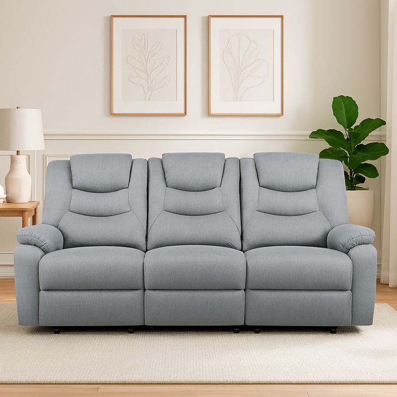 MUEBLES FIOTTI - Sofa reclinable 3 puestos gris Kalerin Premium