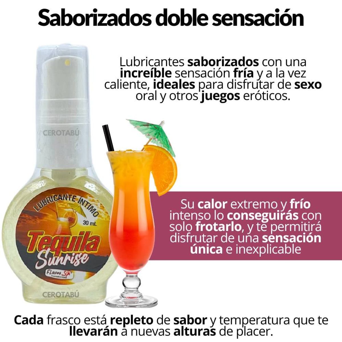 GENERICO - Lubricante Comestible LicorCoctel Frío Caliente Oral 30ml