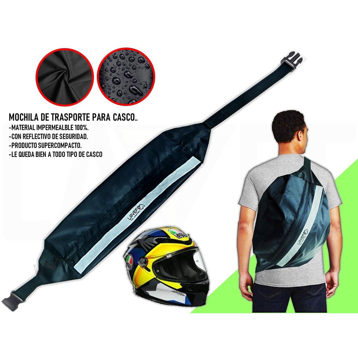 LAVEF - Tula ParaTransporte De Casco - Bolso Impermeable Para Moto