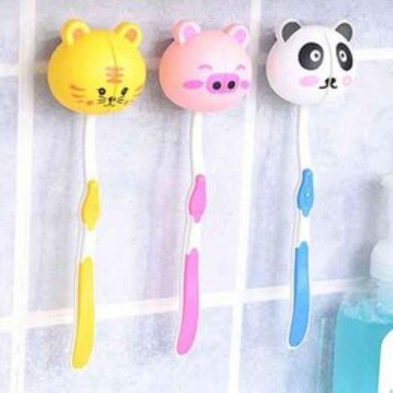 GENERICO - Portacepillo de Dientes para pared Cara de Animales para niños