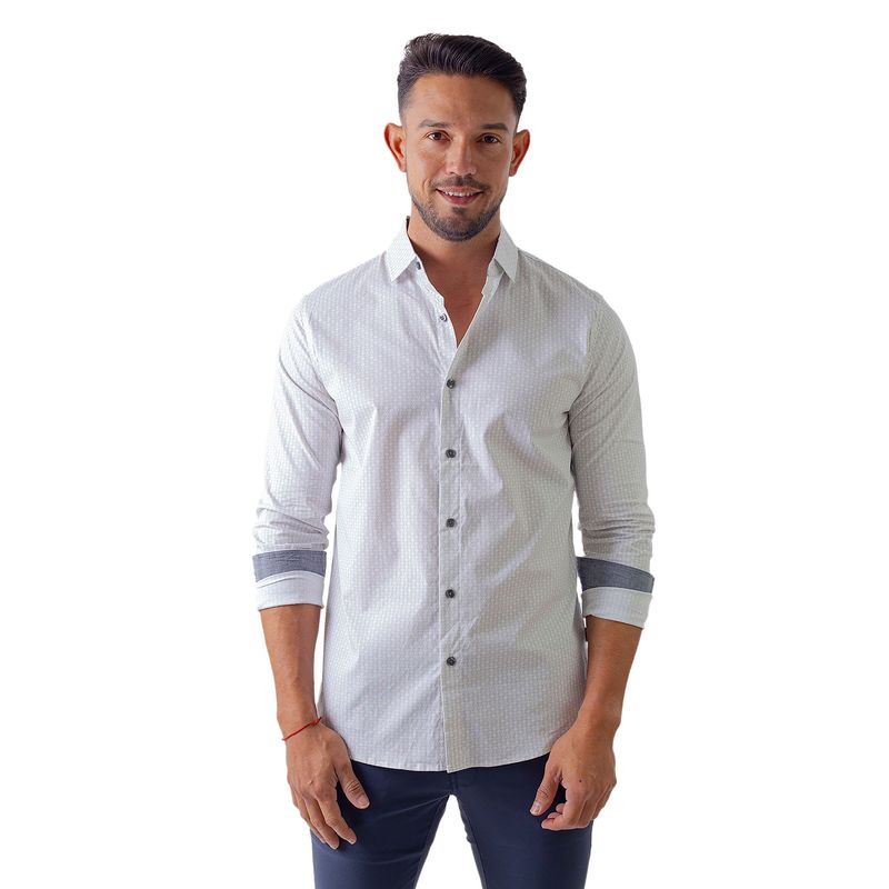 DKNY - Camisa casual Wht para Hombre Blanco