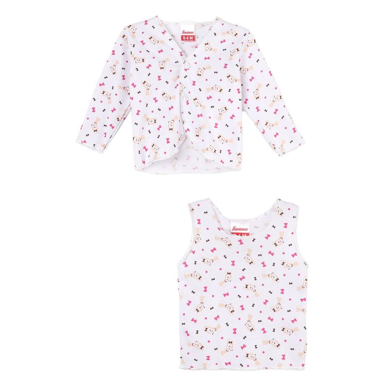 SANTANA - Camiseta Manga Larga + Esqueleto Bebé Niña Crema