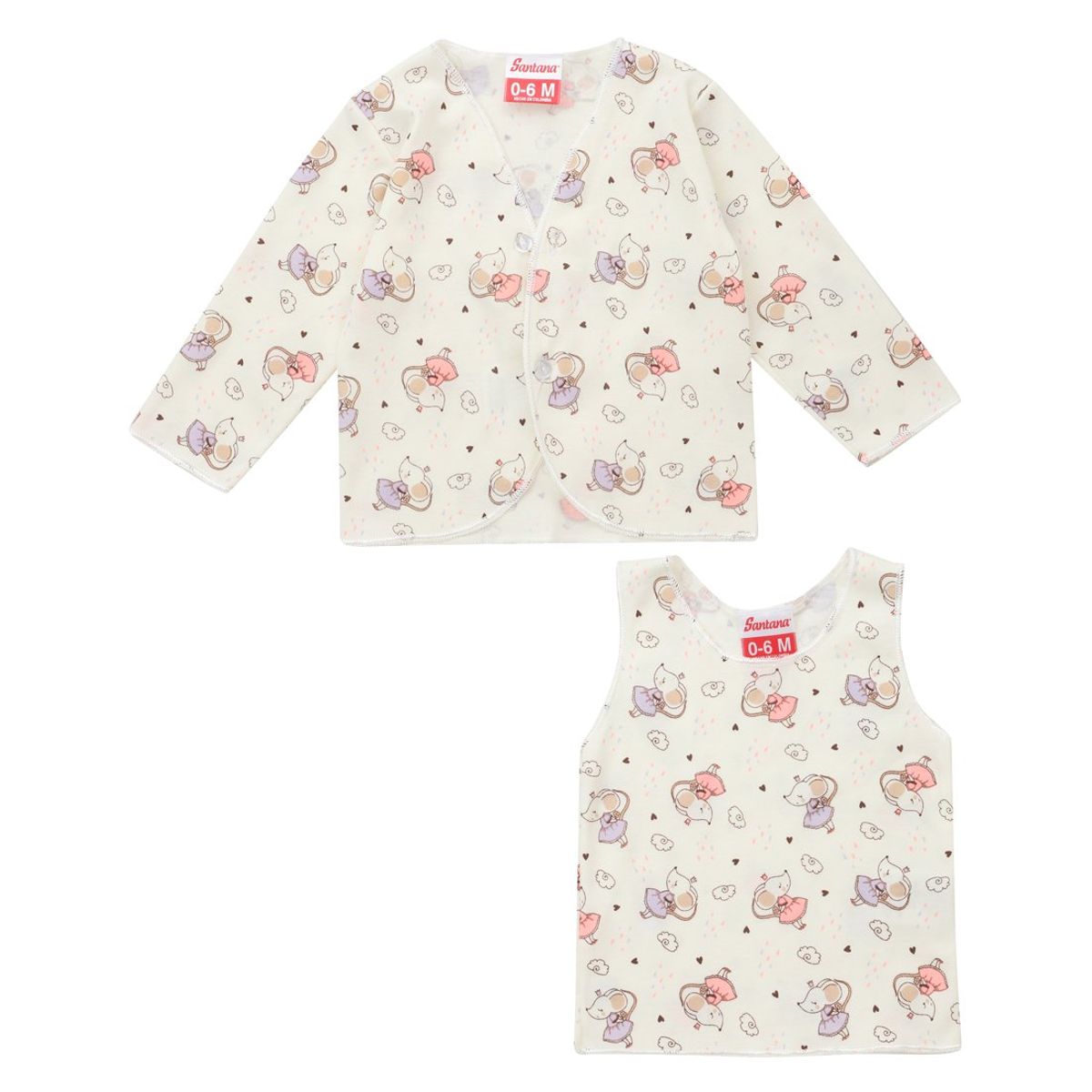 SANTANA - Camiseta Manga Larga + Esqueleto Bebé Niña Amatista