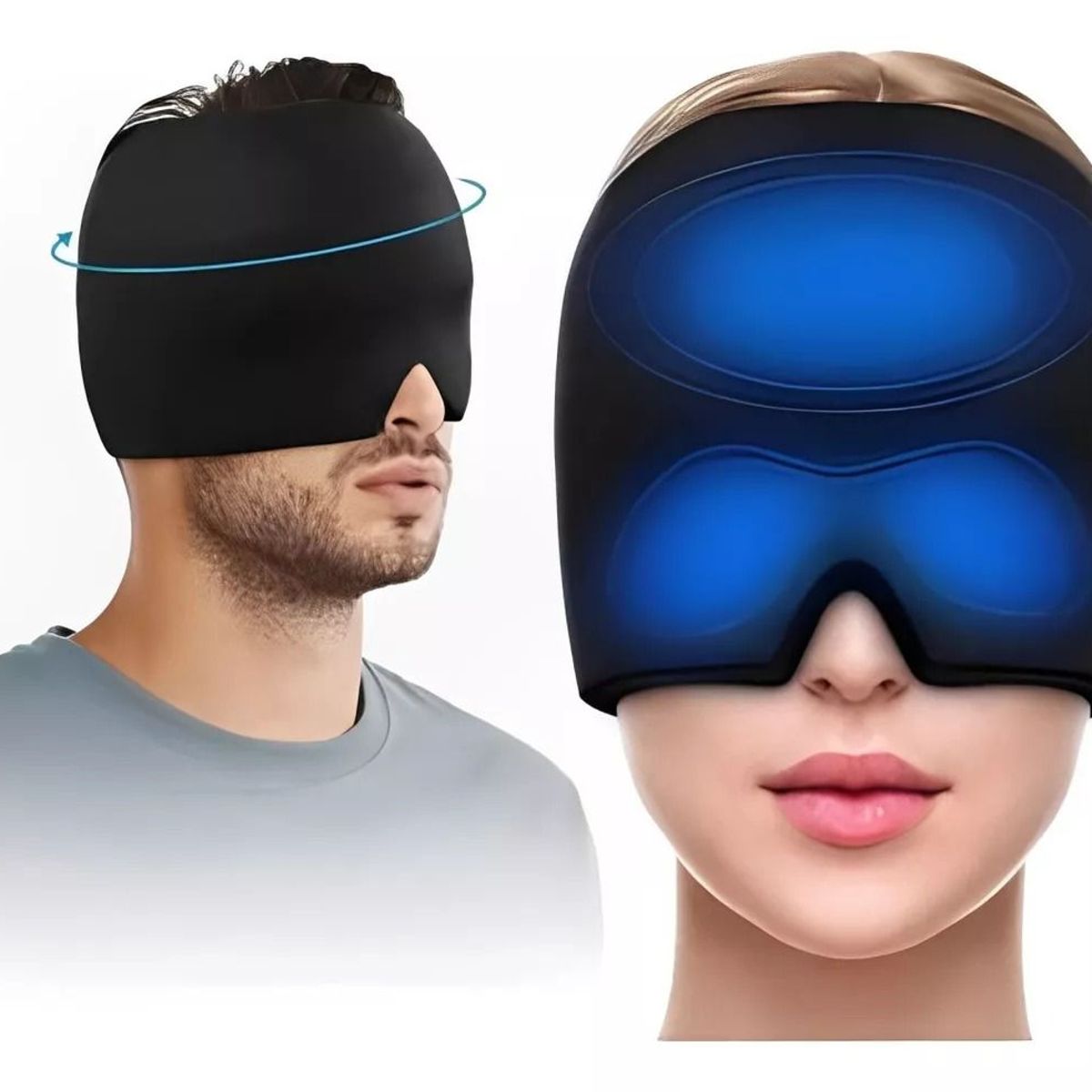 GENERICO - Gorro de Gel Alivio Dolor de Cabeza Migraña Ojos FrioCalor