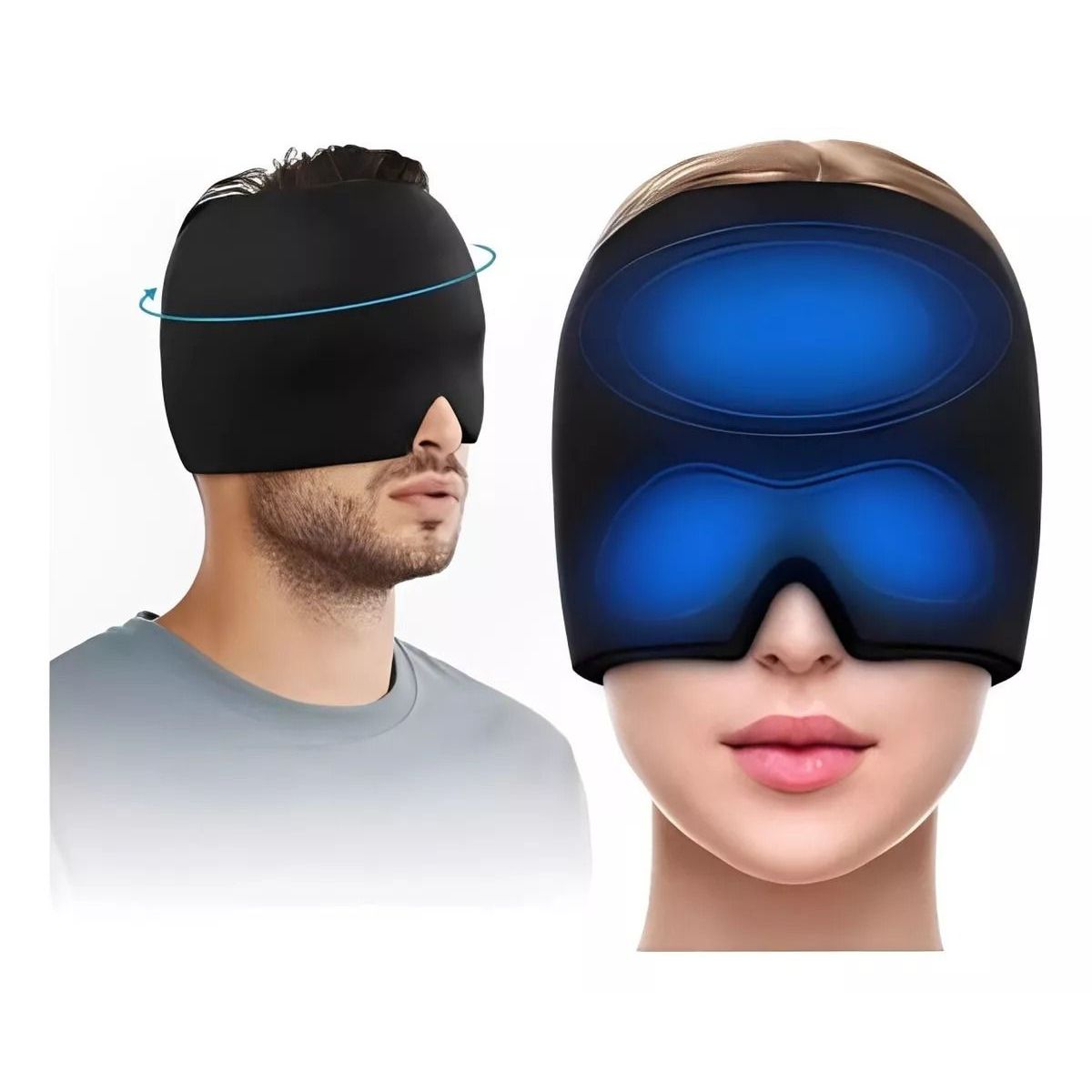 GENERICO - Gorro de Gel Alivio Dolor de Cabeza Migraña Ojos FrioCalor