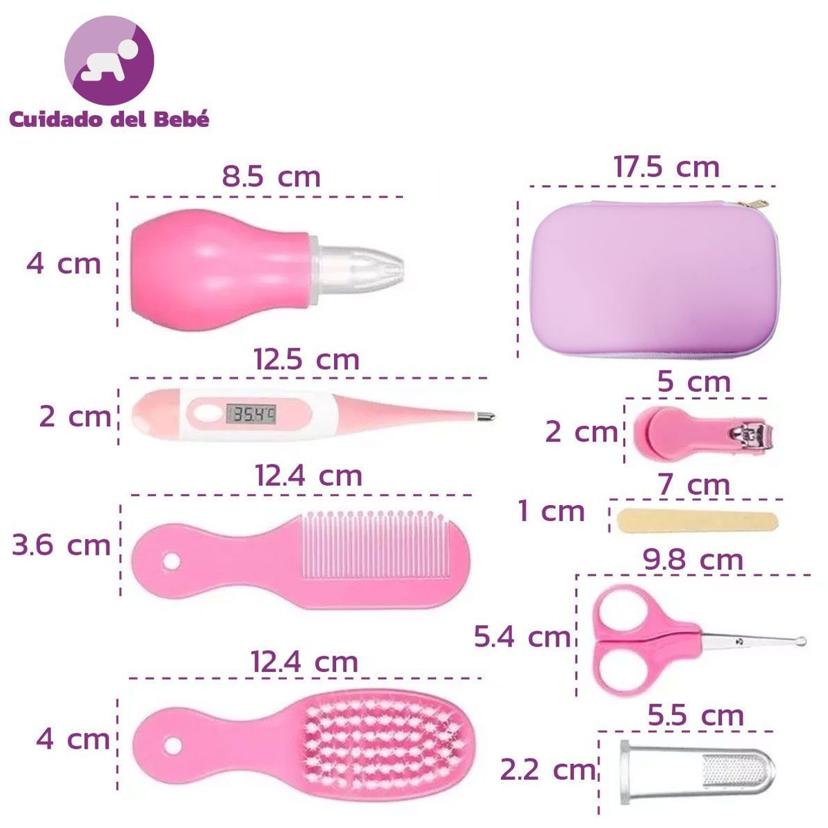ENFANTASY - Kit Cuidado Aseo Bebé 8 Piezas