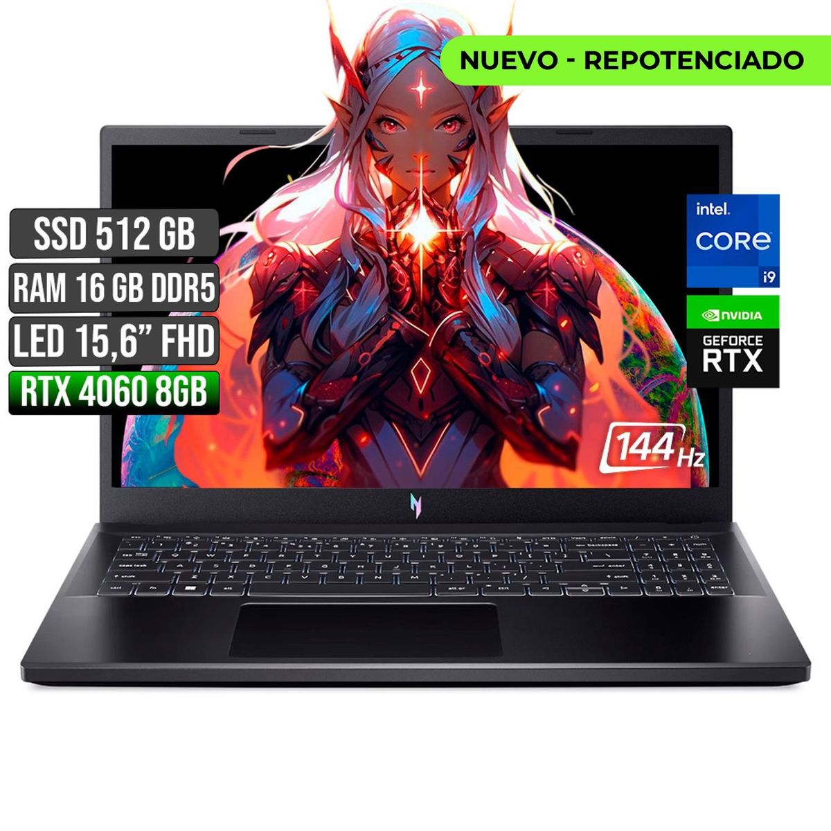 ACER - ACER NITRO INTEL CORE I9-13900H RTX 4060 8GB SSD 512GB RAM 16GB LED 15,6" FHD 144Hz