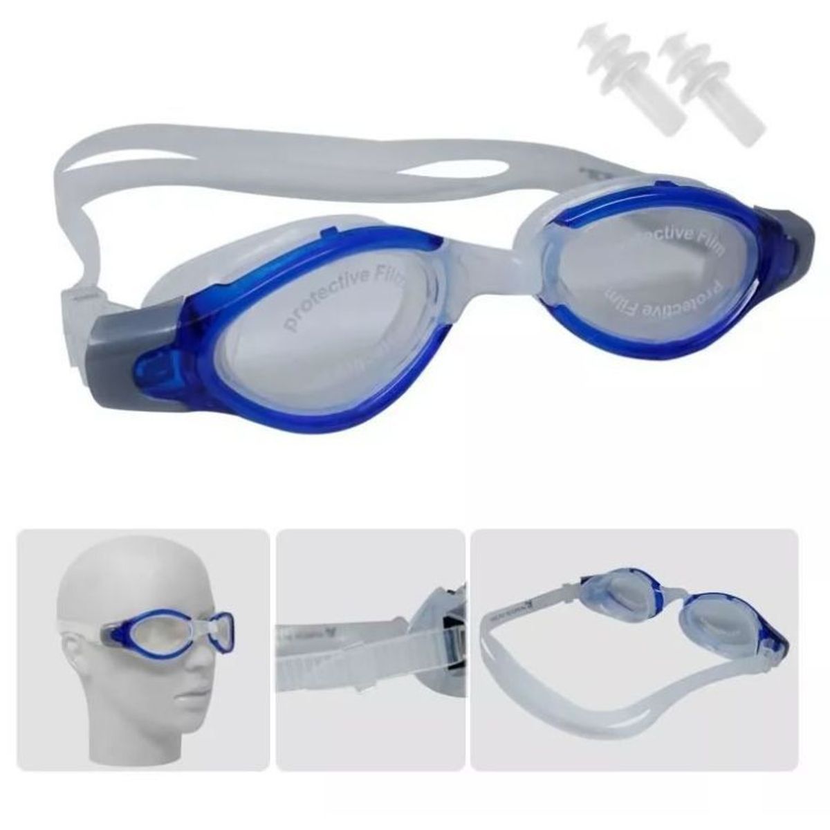 GENERICO - Gafas De Natación Lentes Piscina + Tapa Oídos + Estuche