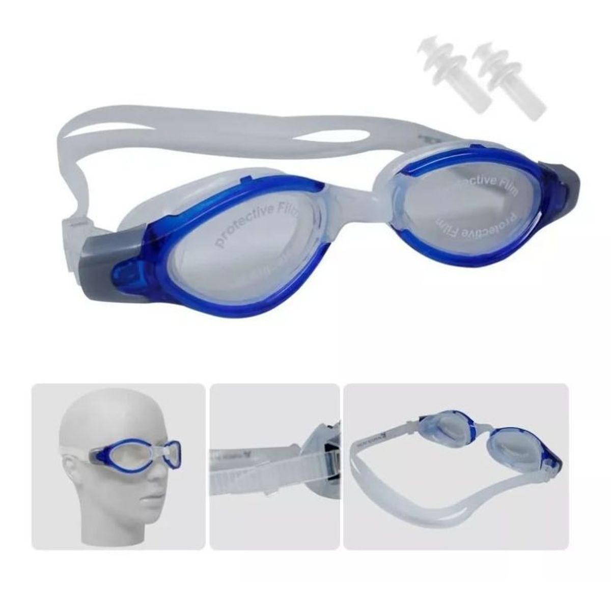 GENERICO - Gafas De Natación Lentes Piscina + Tapa Oídos + Estuche