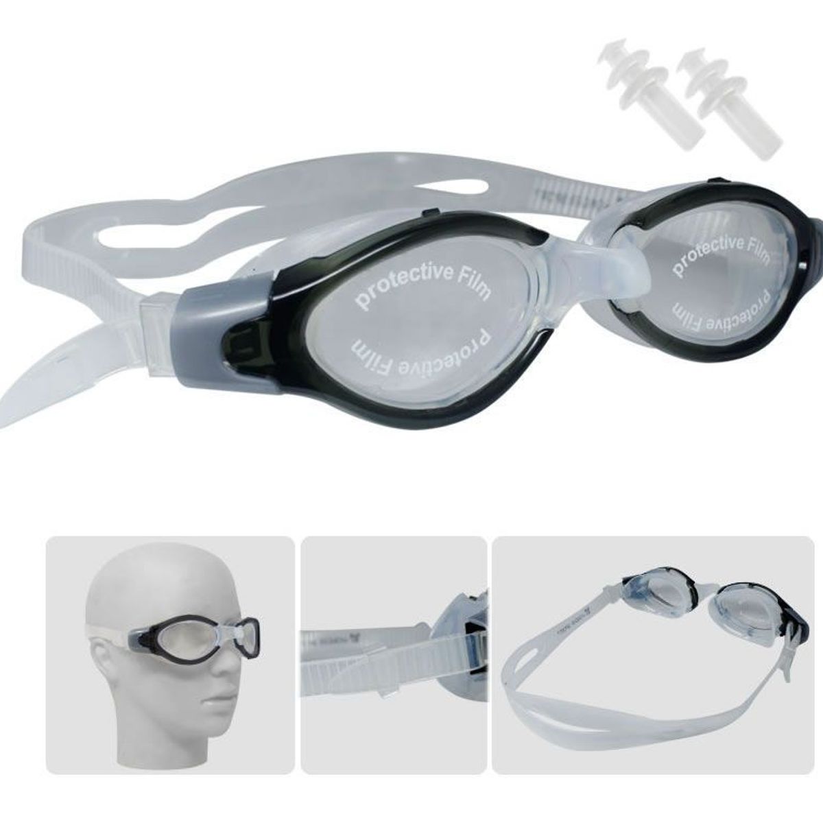 GENERICO - Gafas De Natación Lentes Piscina + Tapa Oídos + Estuche