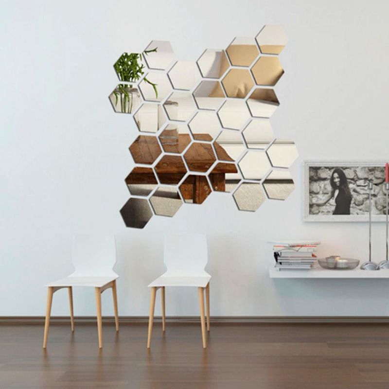 DECOR - ESPEJOS DECORATIVOS PARA EL HOGAR MODELO HEXAHONAL- 15 UNIDADES