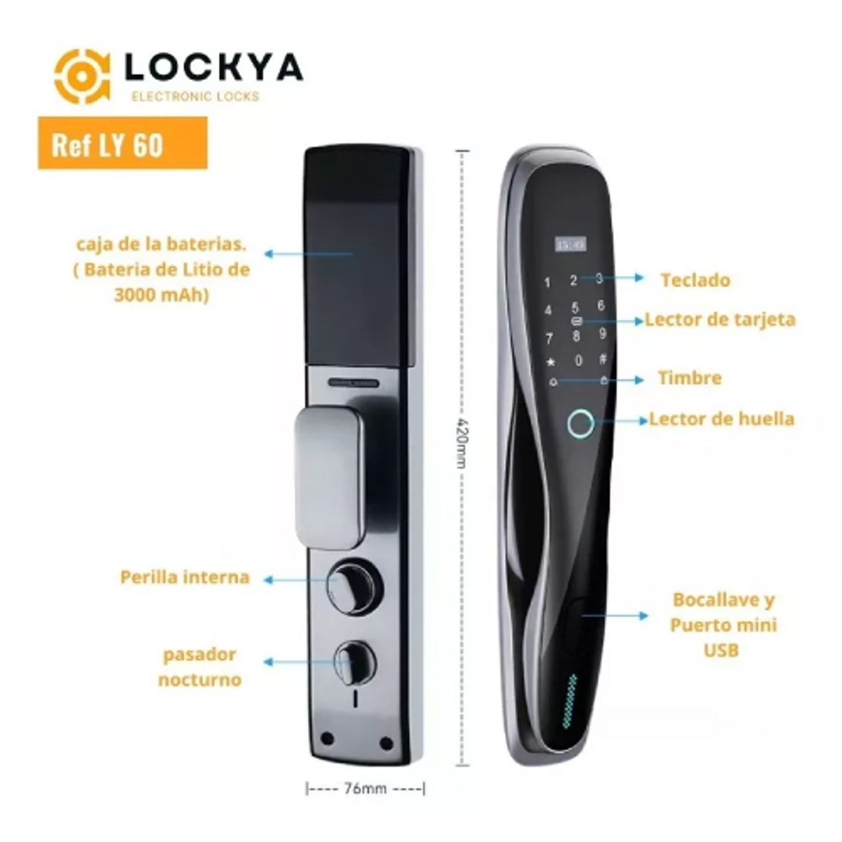 GENERICO - Cerradura Motorizada para Entrada Principal - LY60