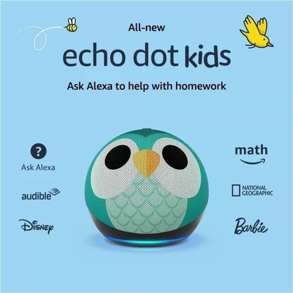 AMAZON - Parlante Echo Dot 5th Gen Kids buho Con Asistente Virtual Alexa
