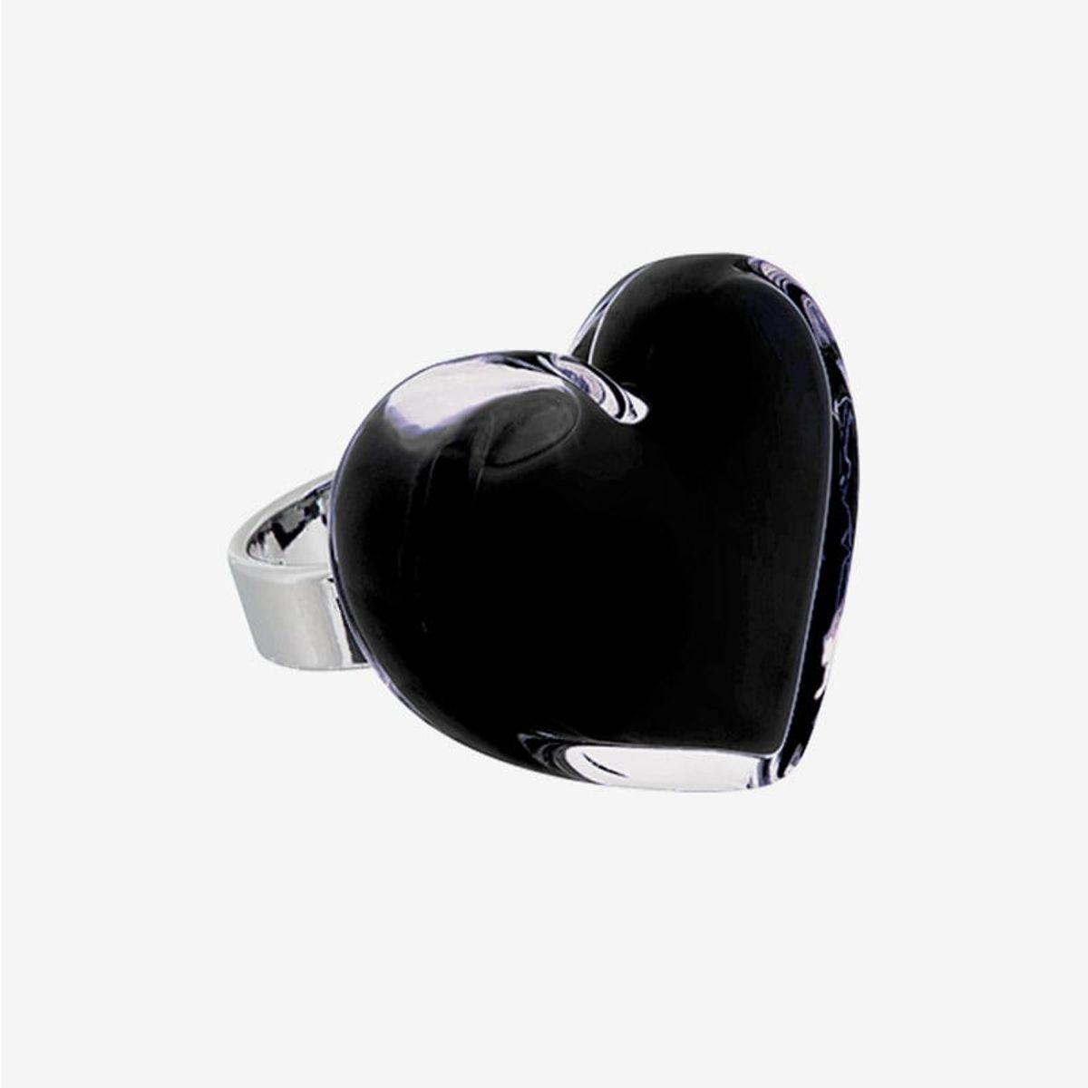 PYLONES - Anillo Hecho A Mano Corazón Mediano Negro