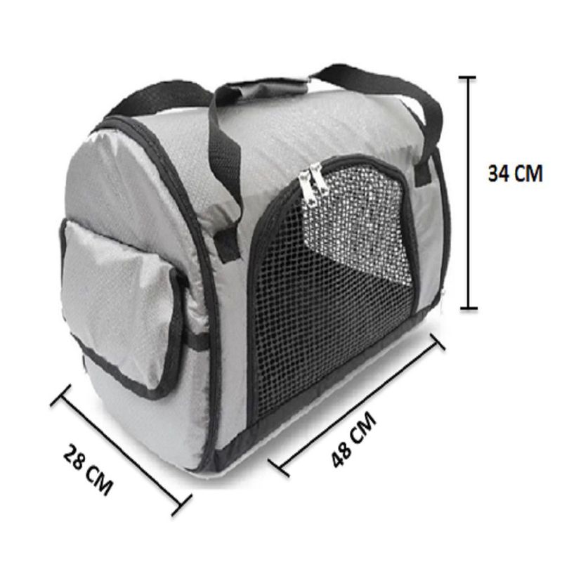 GENERICO - Maletín Morral Cargador Mediano Gris Para Perros Y Gatos