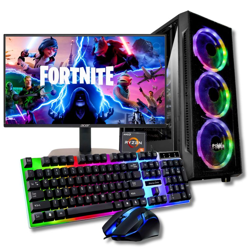 AMD - TORRE GAMER RYZEN 5 5600G /RAM 16GB /SSD 512GB /BOARD A520M /MONITOR 22" FHD