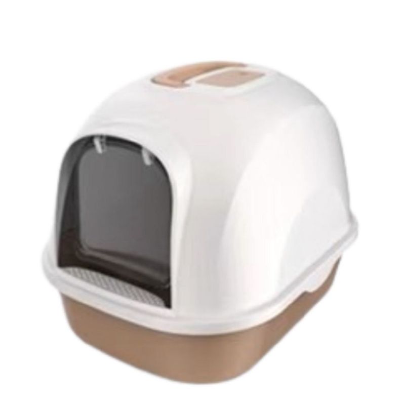 GENERICO - Baño Arenero Grande Para Gatos Con Filtro + Pala COLOR BEIGE