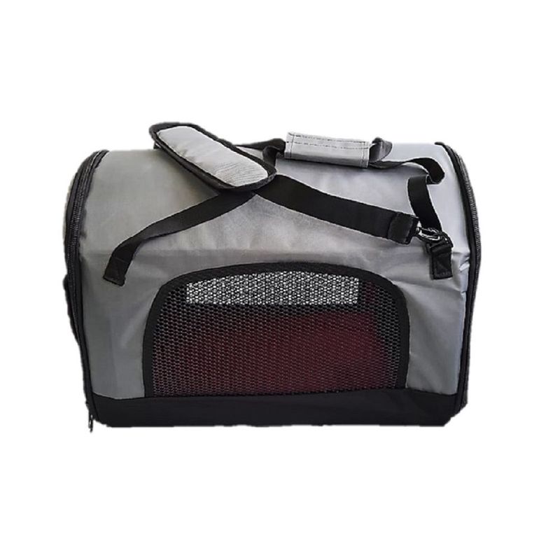 GENERICO - Maletin Transportador Guacal Grande Gris Para Perros Y Gatos