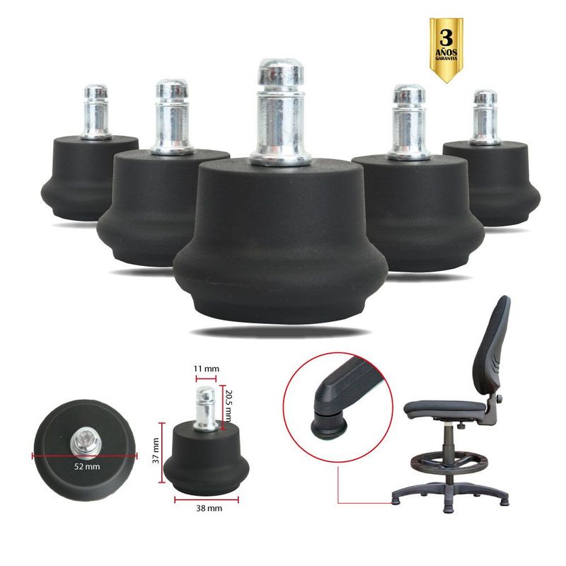 MUEBLESYA - Repuesto Para Silla Giratoria Deslizadores  En Nylon 5 Unidades