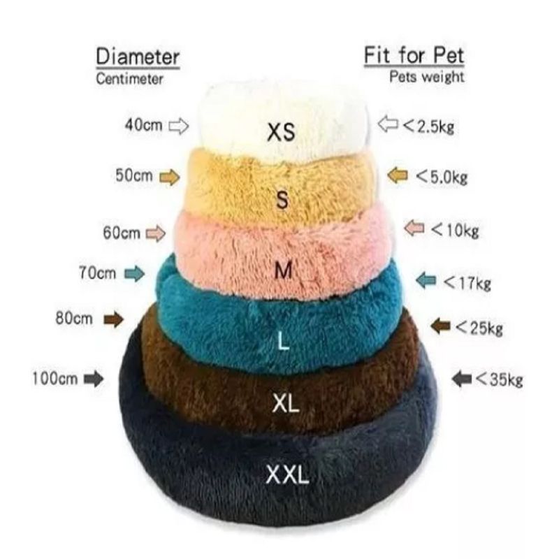 GENERICO - Cama Tipo Dona Para Mascotas Talla L COLOR GRIS