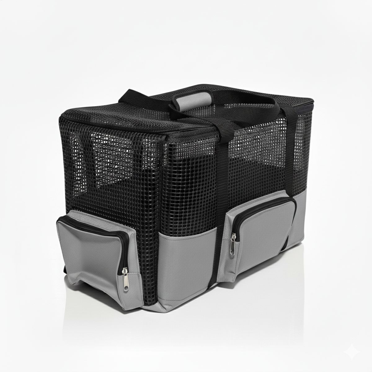 GENERICO - Maletín GUACAL  transportador Cargador En Malla PEQUEÑO Color GRIS Para Perros Y Gatos