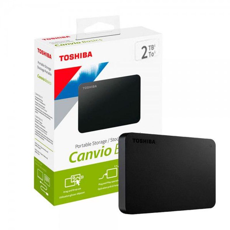 TOSHIBA - Disco Duro Externo Toshiba Canvio Basics 2tb Negro Usb 3.0