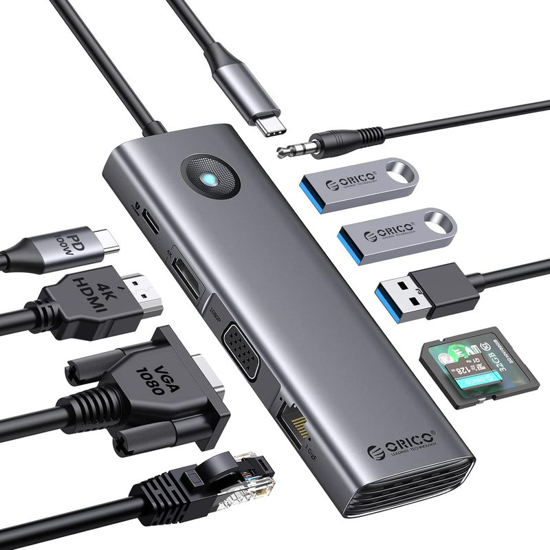 GEF - Adaptador Usb C A Hdmi Ethernet Rj45 Macbook Usb Tipo C
