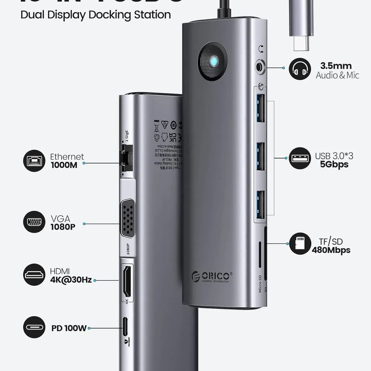 GEF - Adaptador Usb C A Hdmi Ethernet Rj45 Macbook Usb Tipo C