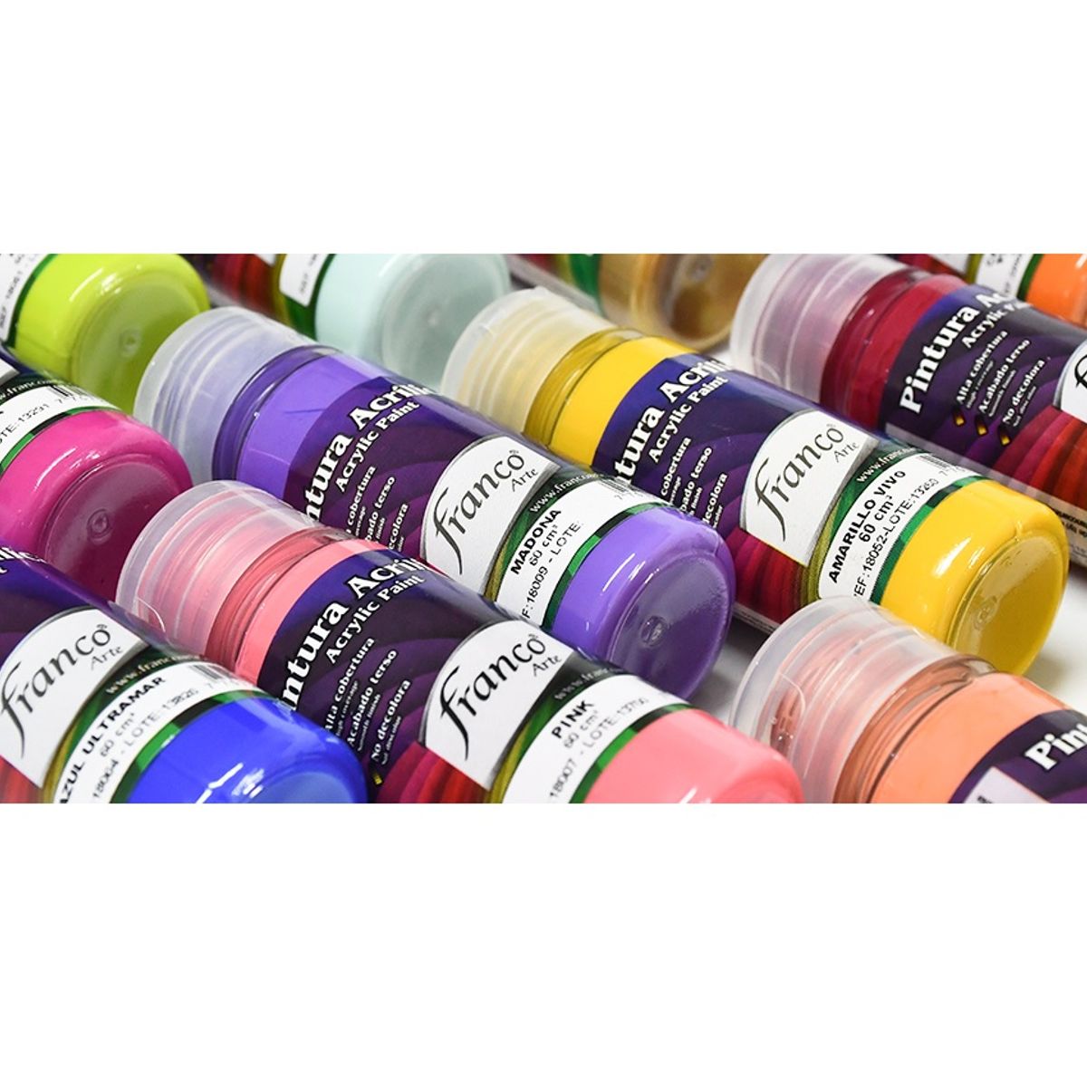 FRANCO ARTE - Set X 5 Pinturas Acrílicas, Colores Surtidos 60 ml Franco.