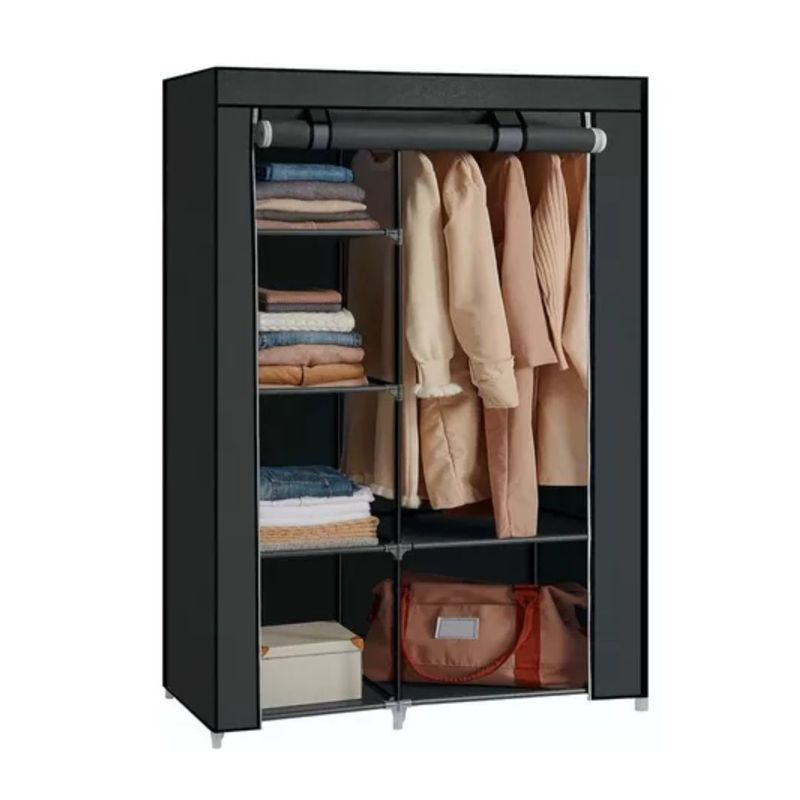 GENERICO - Closet Organizador Desarmable 4 Con Cremallera Rh87 NEGRO