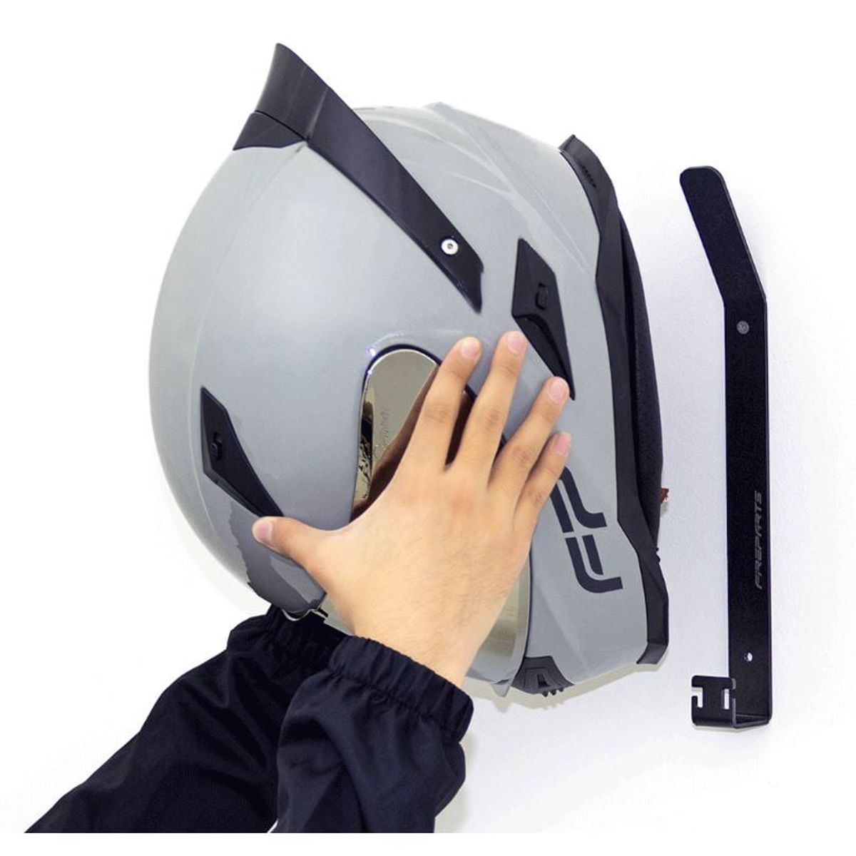 FIREPARTS - Base Soporte para Casco  pared negro en hierro