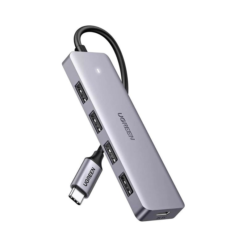 UGREEN - UGREEN HUB 4 en 1 Tipo C a USB 3.0 5Gbps Gris