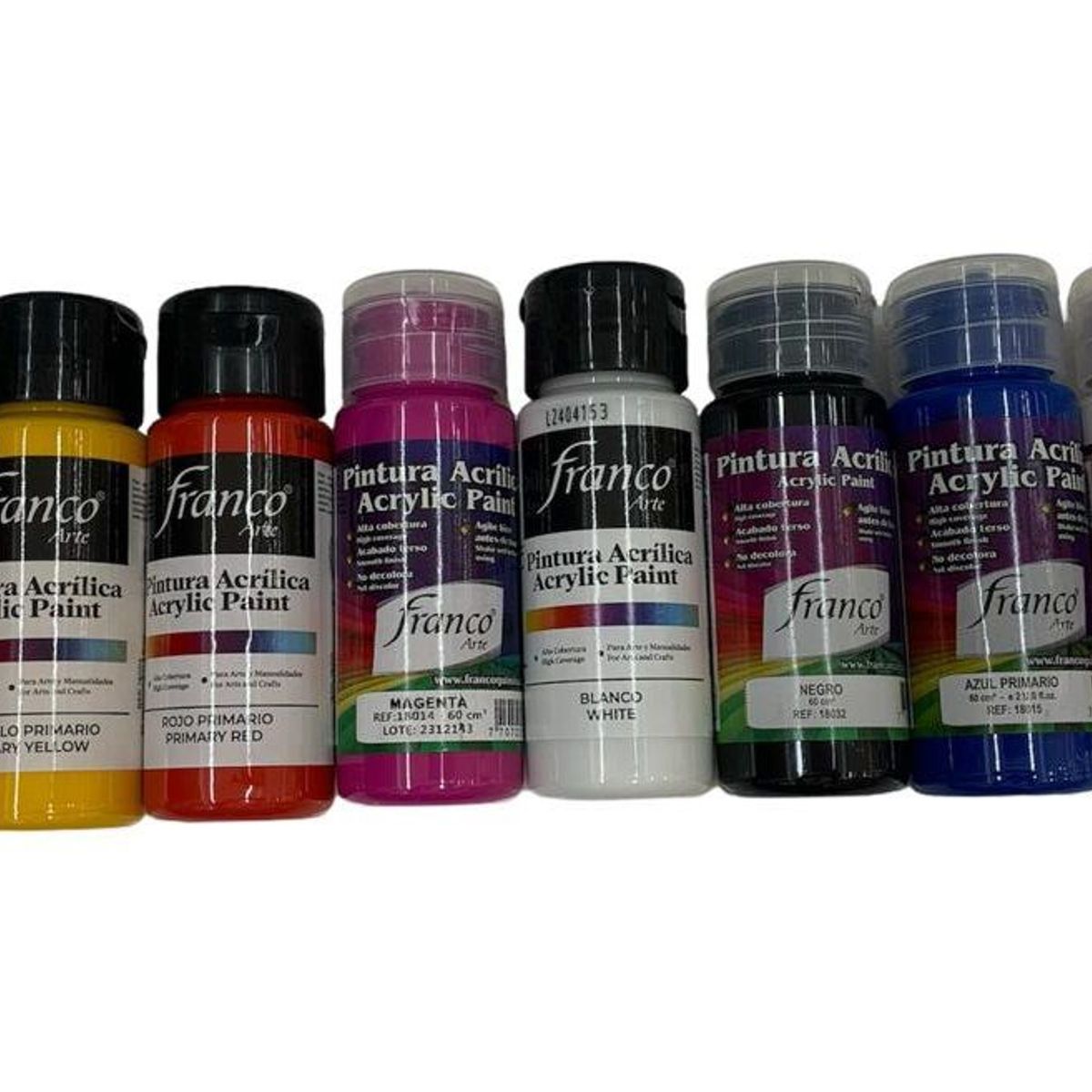 FRANCO ARTE - Set X 10 Pinturas Acrílicas, Colores Surtidos 60 ml Franco.