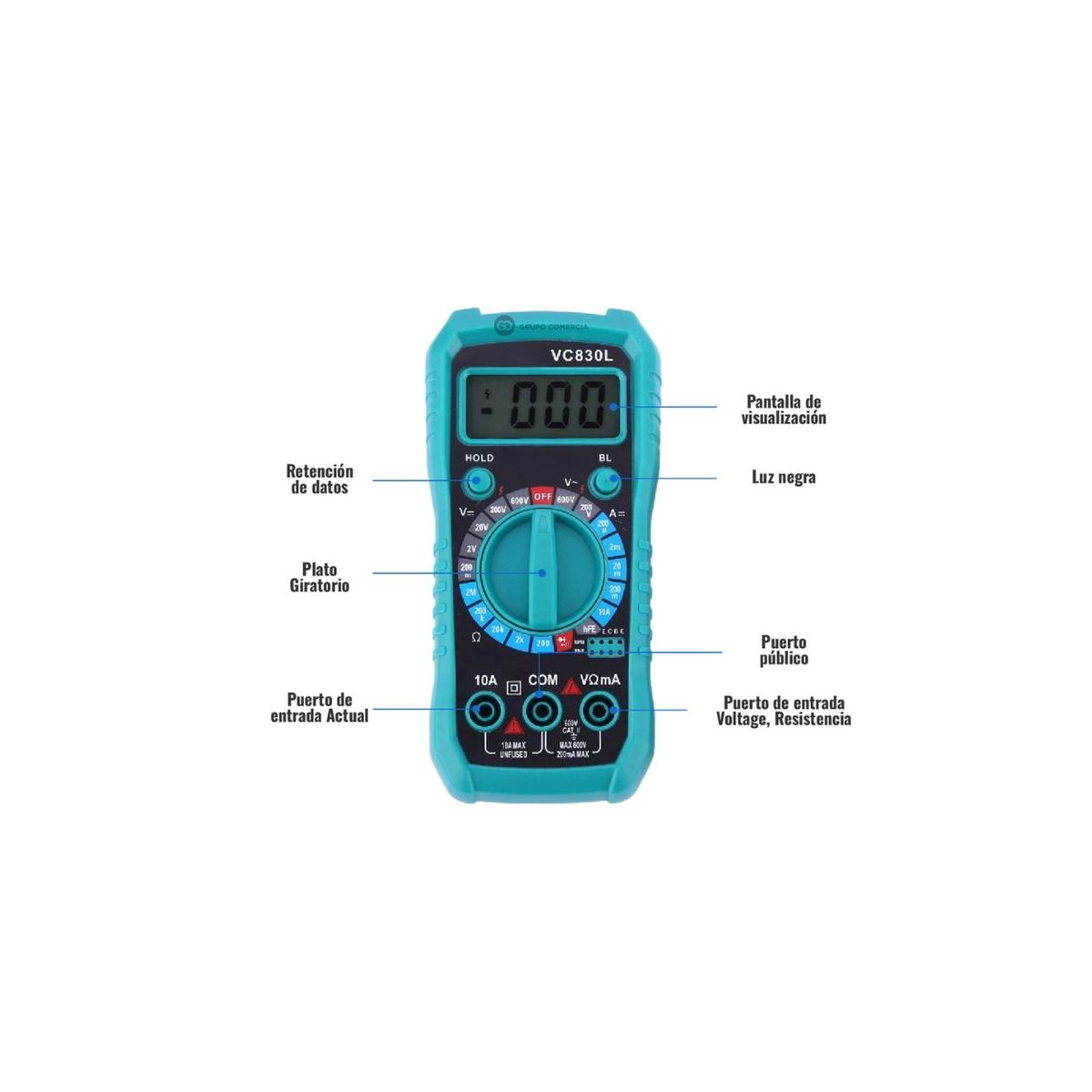 SHENGKE - Multímetro Digital Tester Medidor De Energía Multifuncional