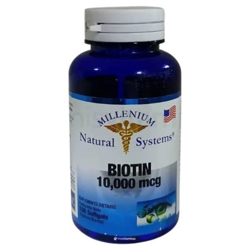 MILENIUM - Biotin  biotina 10000mcg x100 cápsulas natural systems
