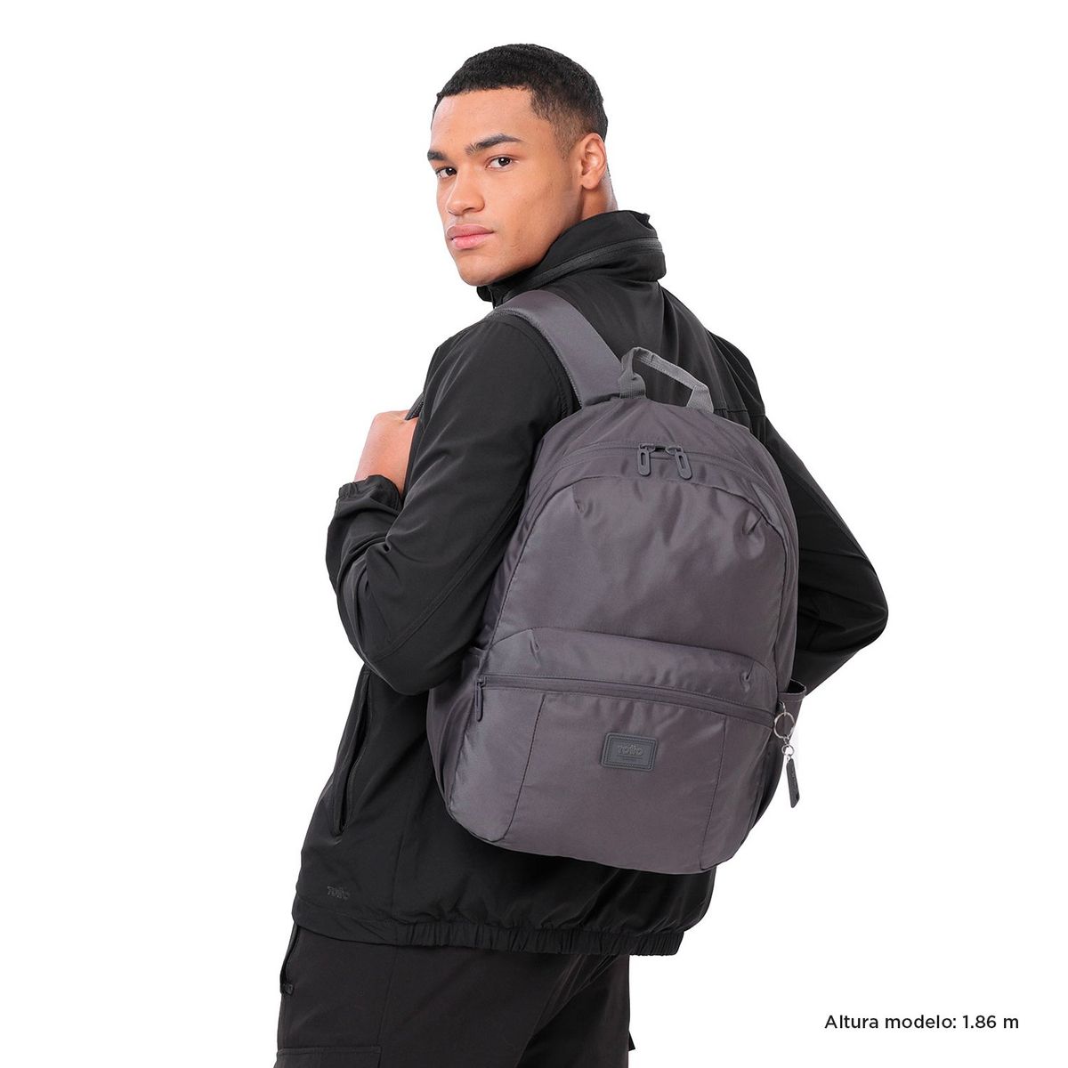 TOTTO - Morral Universitario Porta PC 14" Trik M Gris Unisex