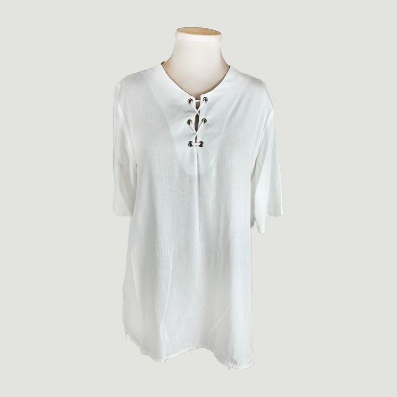 L Y H - Blusa Para Mujer Manga Corta Hueso Marca L&H