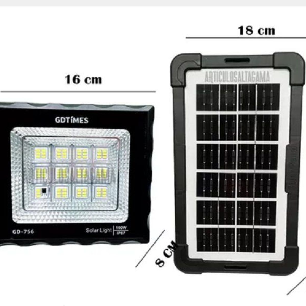 HOME - Reflector Lampara led panel solar 750c 100w recargable