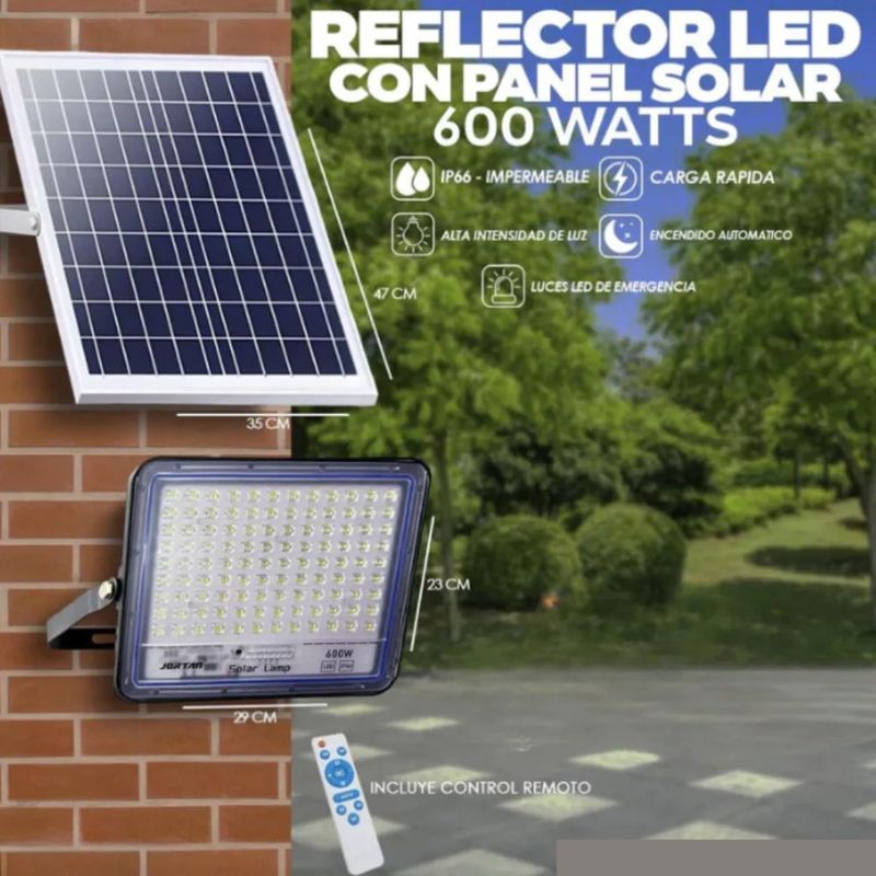 HOME - Reflector led 600w Panel solar con luz blanca y control remoto