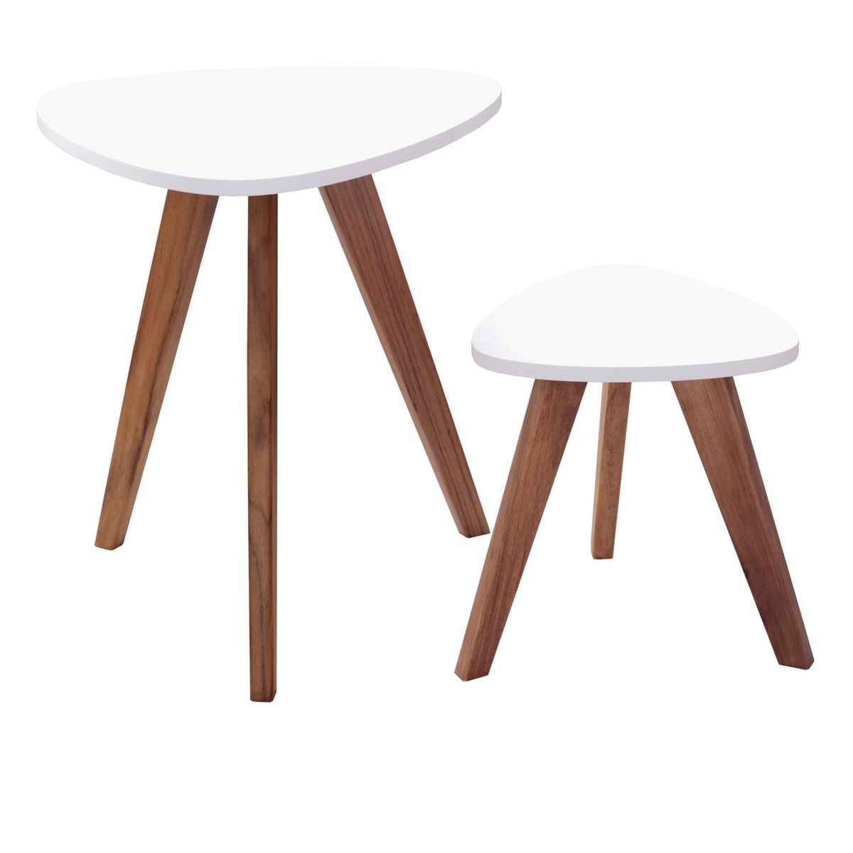 GENERICO - Mesa Nórdica Triangular - Set X 2 - Pequeña & Grande