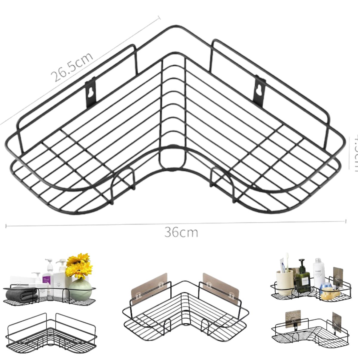 GENERICO - Organizador Esquinero Pared Soporte Accesorios Baño + REGALO