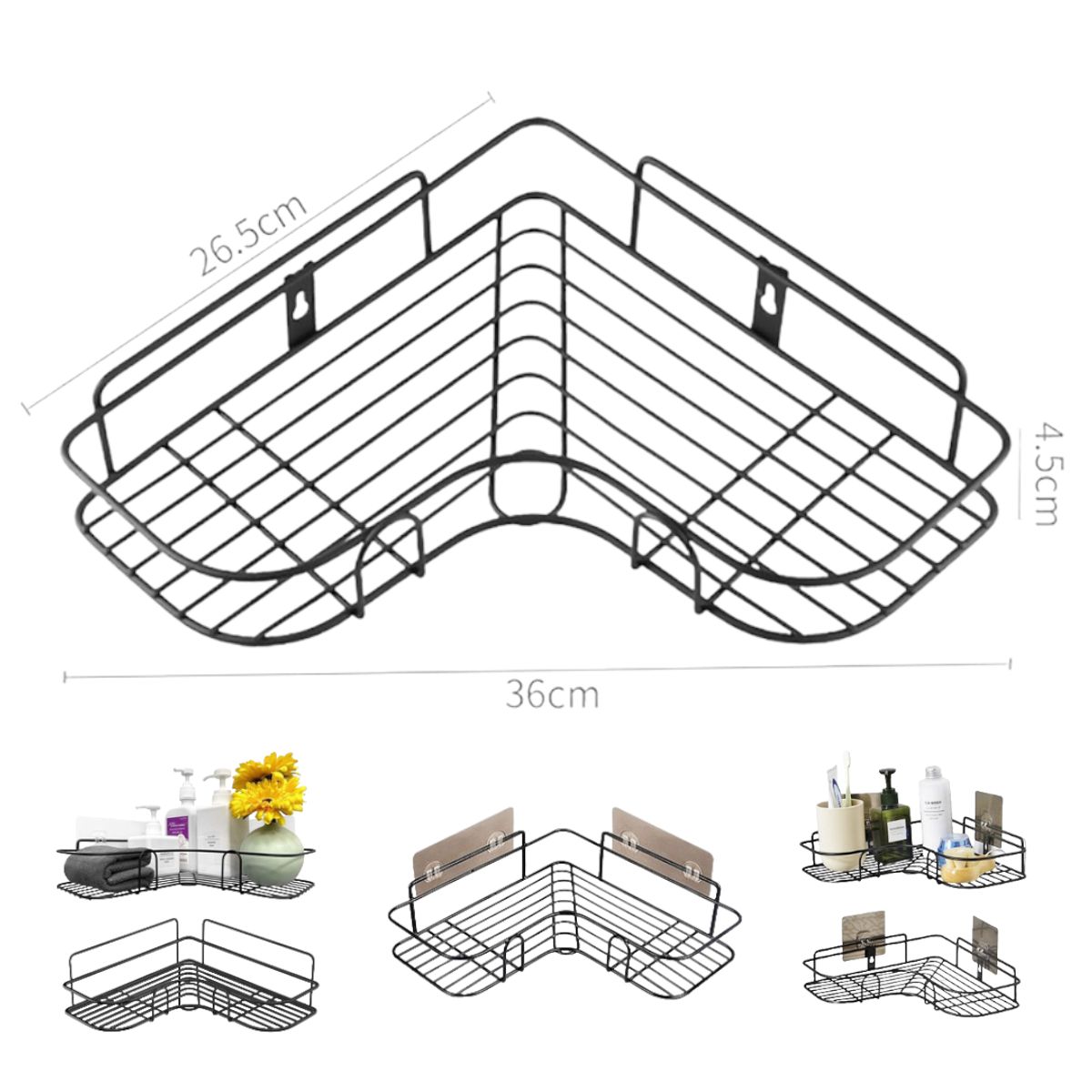 GENERICO - Organizador Esquinero Pared Soporte Accesorios Baño + REGALO