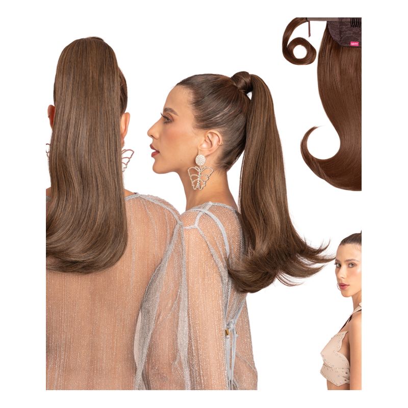 MY DOLL HAIR - Ponytail Paris 18 pulgadas - Castaño Cobrizo