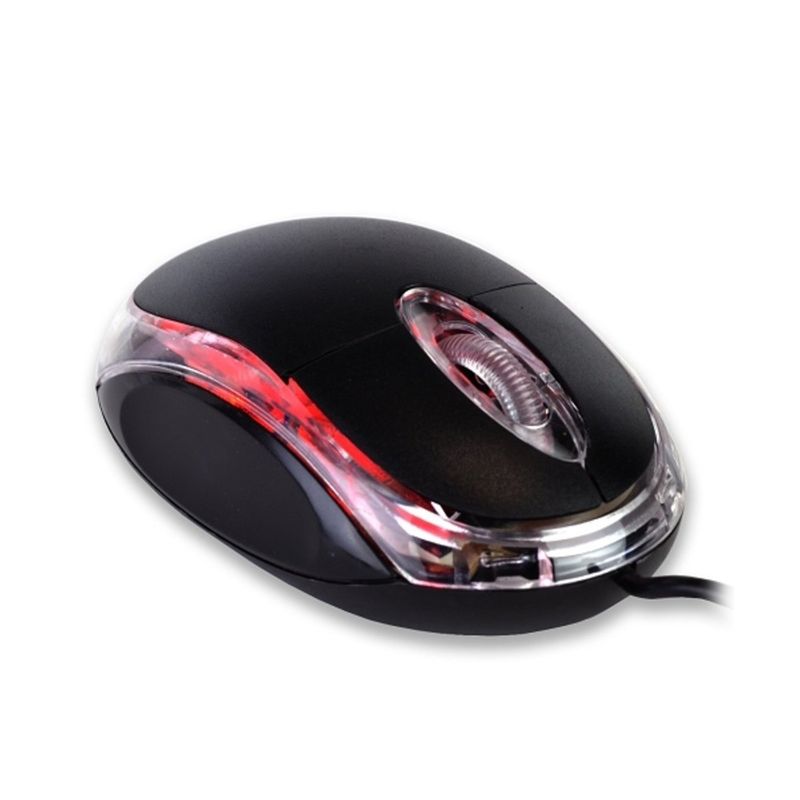 GENERICO - Mouse Óptico USB Con Luz Led Roja