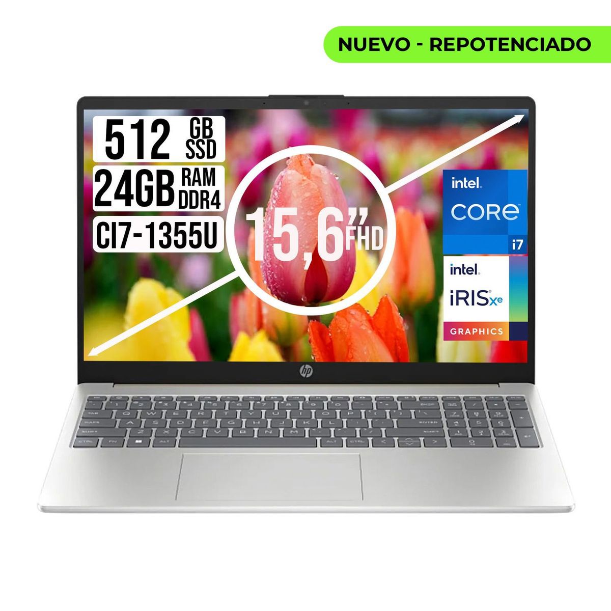 HP - PORTATIL HP INTEL CORE I7-1355U SSD 512GB RAM 24GB LED 15,6 FULL HD