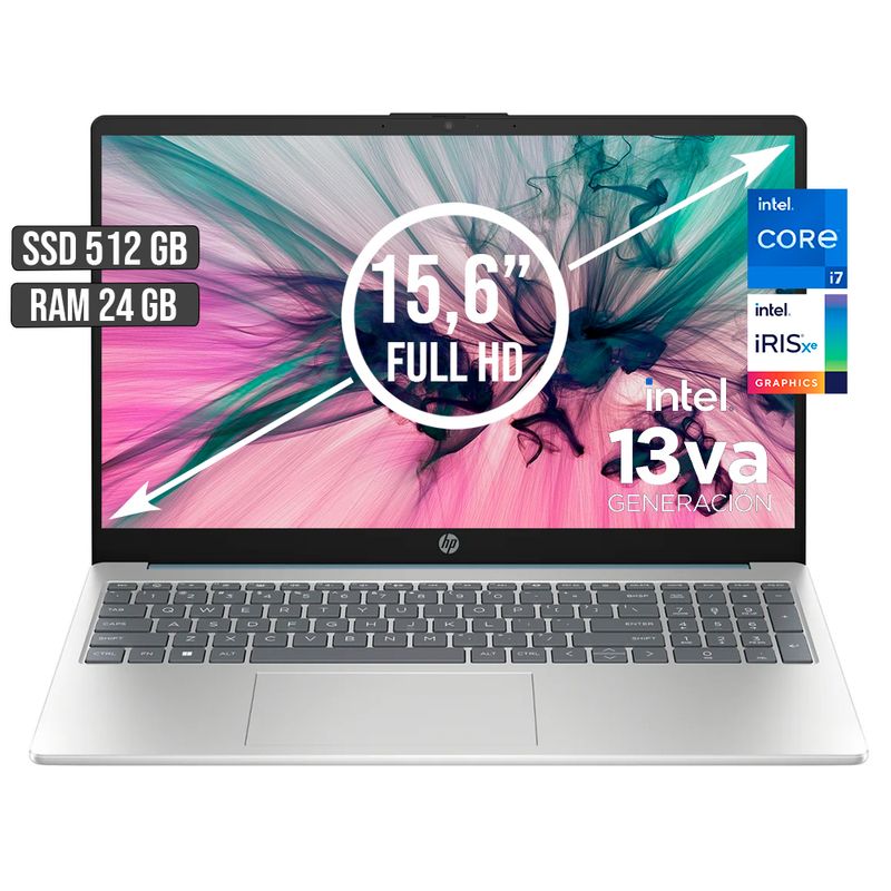 HP - PORTATIL HP INTEL CORE I7-1355U SSD 512GB RAM 24GB LED 15,6 FULL HD