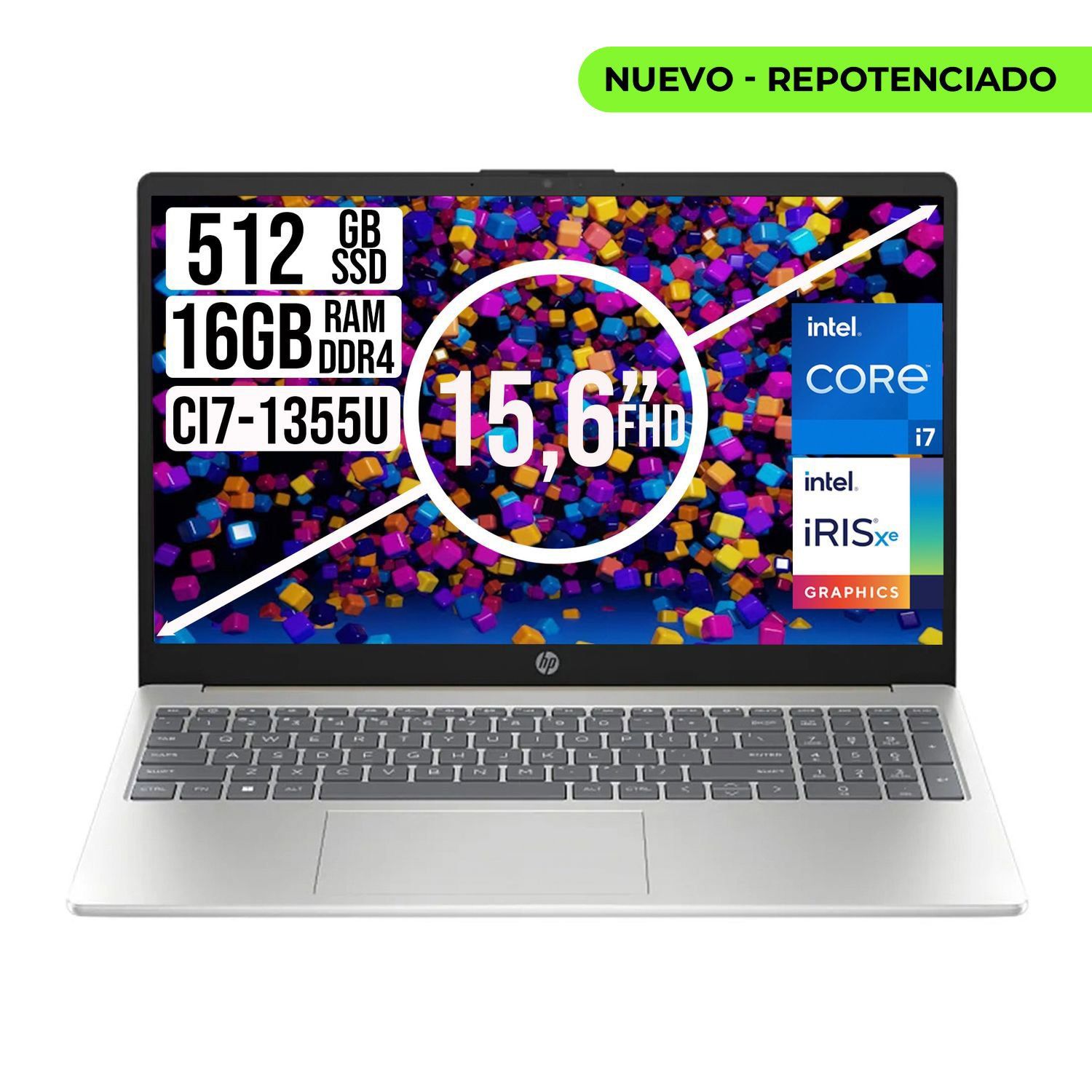 PORTATIL HP INTEL CORE I7-1355U SSD 512GB RAM 16GB LED 15,6 FULL
