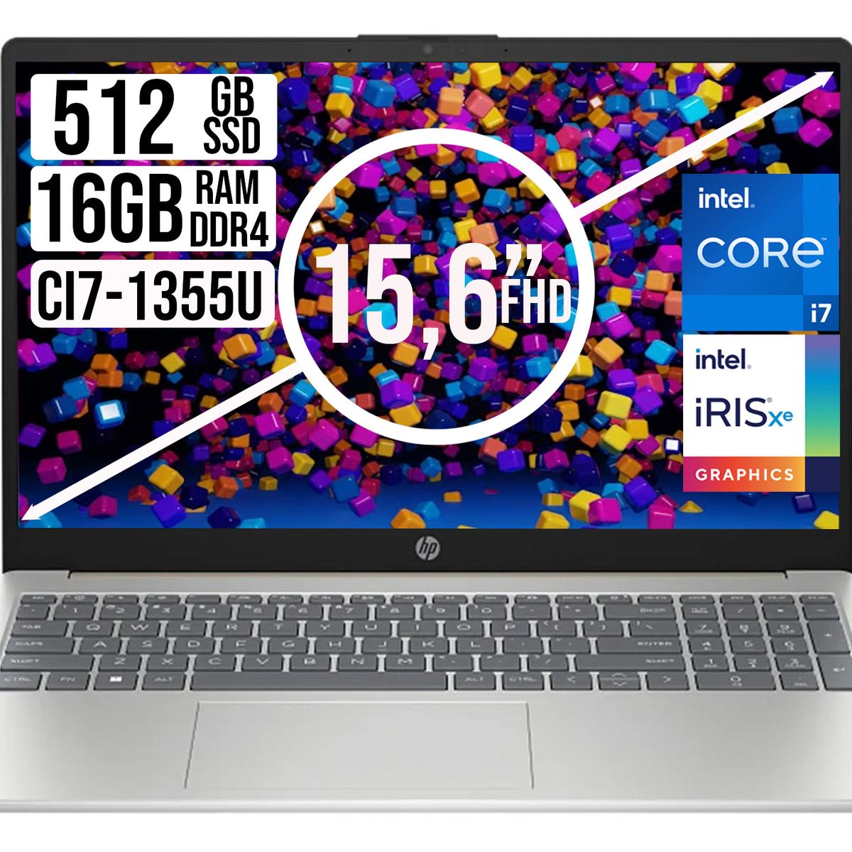 HP - PORTATIL HP INTEL CORE I7-1355U SSD 512GB RAM 16GB LED 15,6 FULL HD