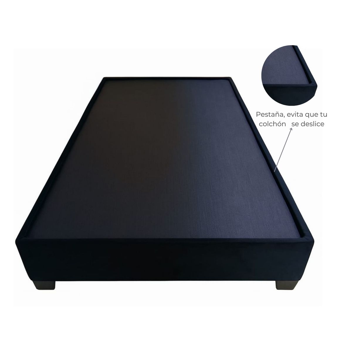 ACQUA MUEBLERIA - Base Cama Sencilla Negra 190X100cm